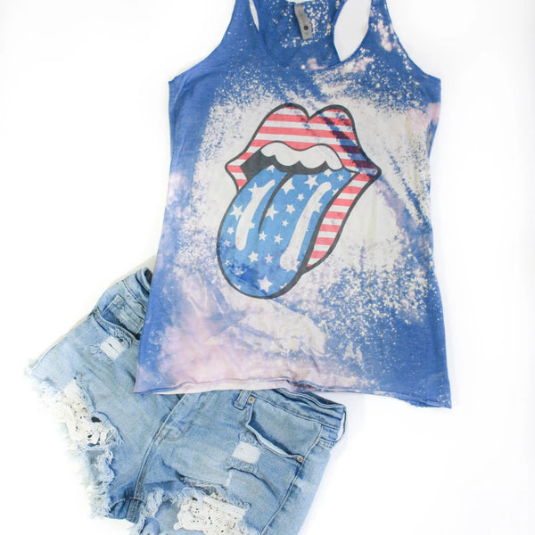 Bleached patriotic tank